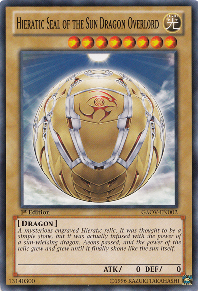 Hieratic Seal of the Sun Dragon Overlord [GAOV-EN002] Common | Pegasus Games WI