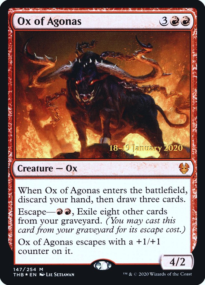 Ox of Agonas [Theros Beyond Death Prerelease Promos] | Pegasus Games WI