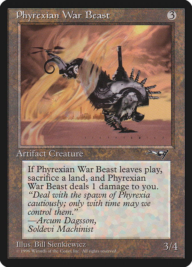 Phyrexian War Beast (Signature on Right) [Alliances] | Pegasus Games WI