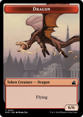 Spirit (0018) // Dragon Double-Sided Token [Ravnica Remastered Tokens] | Pegasus Games WI