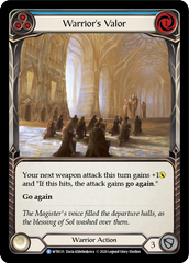 Warrior's Valor (Blue) [U-WTR131] (Welcome to Rathe Unlimited)  Unlimited Rainbow Foil | Pegasus Games WI