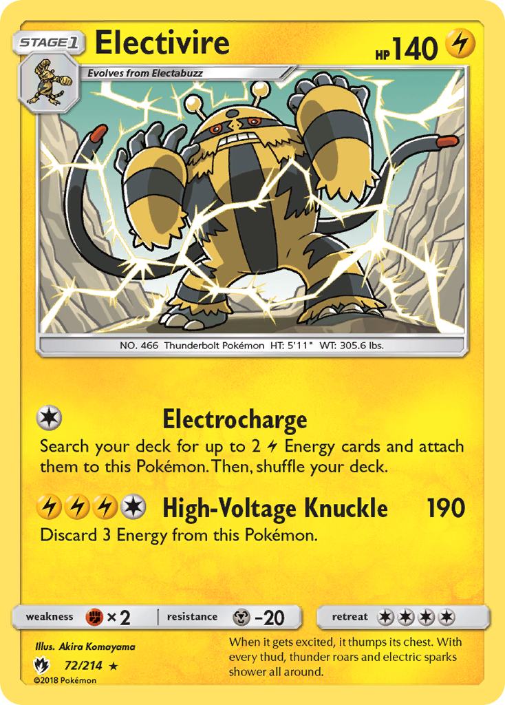 Electivire (72/214) [Sun & Moon: Lost Thunder] | Pegasus Games WI