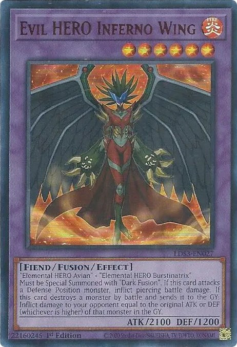 Evil HERO Inferno Wing (Red) [LDS3-EN027] Ultra Rare | Pegasus Games WI