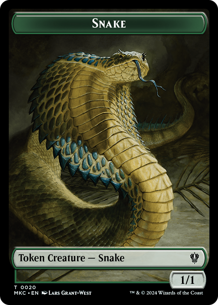 Snake // Morph Double-Sided Token [Murders at Karlov Manor Commander Tokens] | Pegasus Games WI
