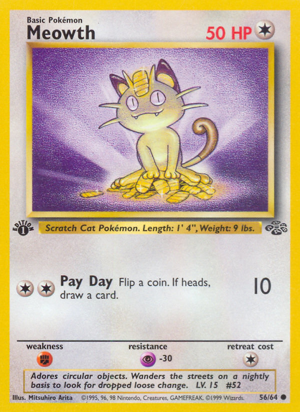 Meowth (56/64) [Jungle 1st Edition] | Pegasus Games WI