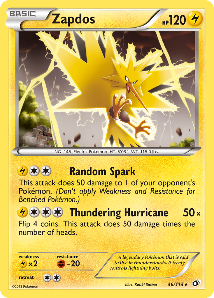 Zapdos (46/113) (Theme Deck Exclusive) [Black & White: Legendary Treasures] | Pegasus Games WI