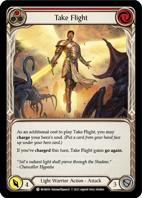 Take Flight (Red) (Rainbow Foil) [MON054-RF] 1st Edition Rainbow Foil | Pegasus Games WI