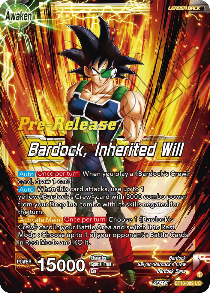 Bardock's Crew // Bardock, Inherited Will (BT18-089) [Dawn of the Z-Legends Prerelease Promos] | Pegasus Games WI