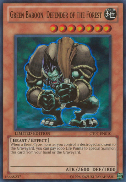 Green Baboon, Defender of the Forest [CT07-EN010] Super Rare | Pegasus Games WI