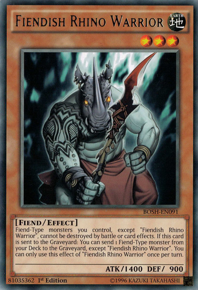 Fiendish Rhino Warrior [BOSH-EN091] Rare | Pegasus Games WI