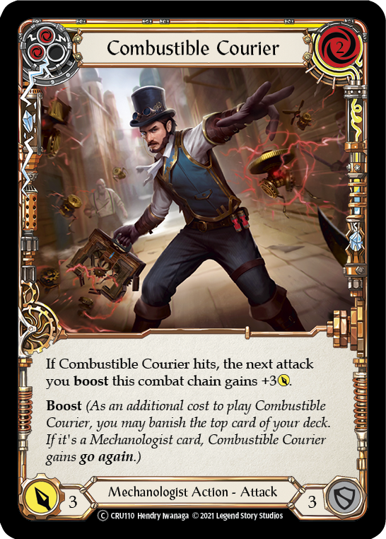 Combustible Courier (Yellow) [CRU110] Unlimited Normal | Pegasus Games WI