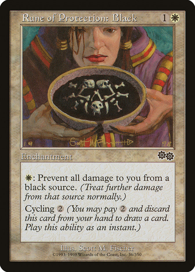 Rune of Protection: Black [Urza's Saga] | Pegasus Games WI