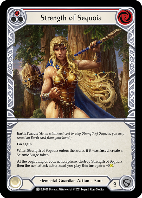 Strength of Sequoia (Red) [ELE028] (Tales of Aria)  1st Edition Rainbow Foil | Pegasus Games WI