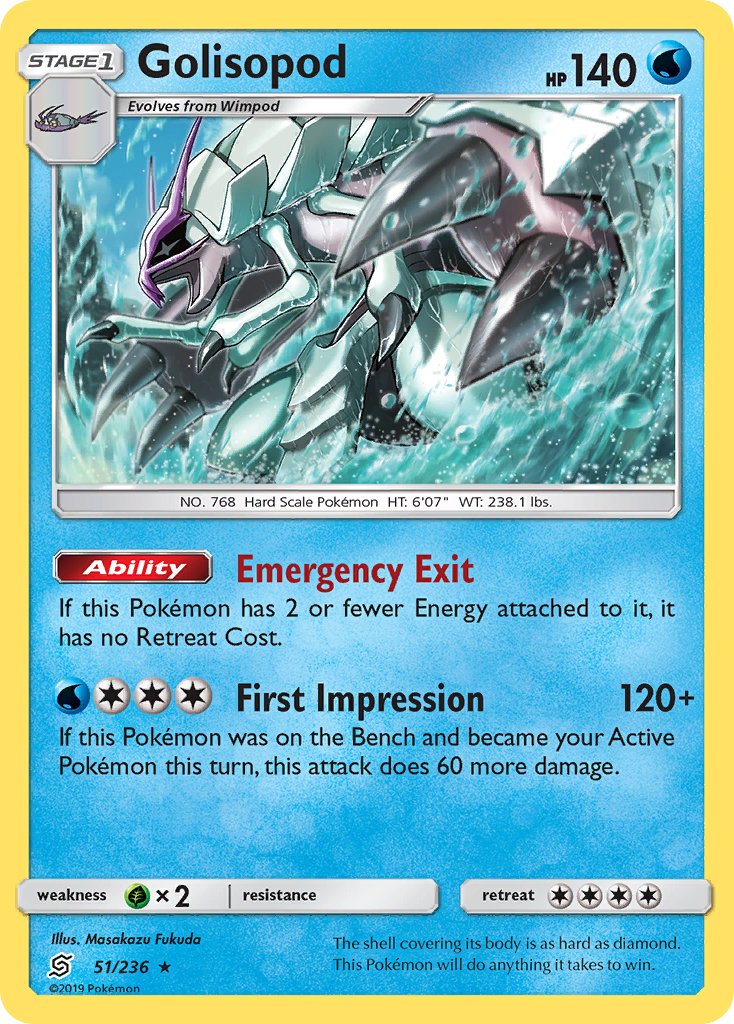Golisopod (51/236) (Cosmos Holo) (Blister Exclusive) [Sun & Moon: Unified Minds] | Pegasus Games WI