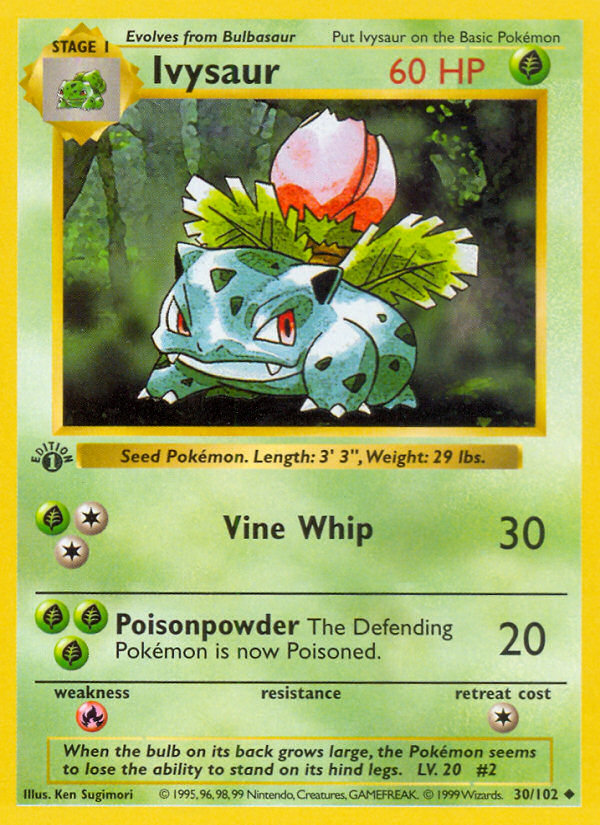 Ivysaur (30/102) (Shadowless) [Base Set 1st Edition] | Pegasus Games WI