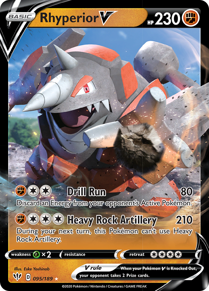 Rhyperior V (095/189) [Sword & Shield: Darkness Ablaze] | Pegasus Games WI