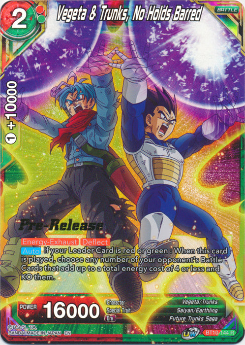 Vegeta & Trunks, No Holds Barred (BT10-144) [Rise of the Unison Warrior Prerelease Promos] | Pegasus Games WI