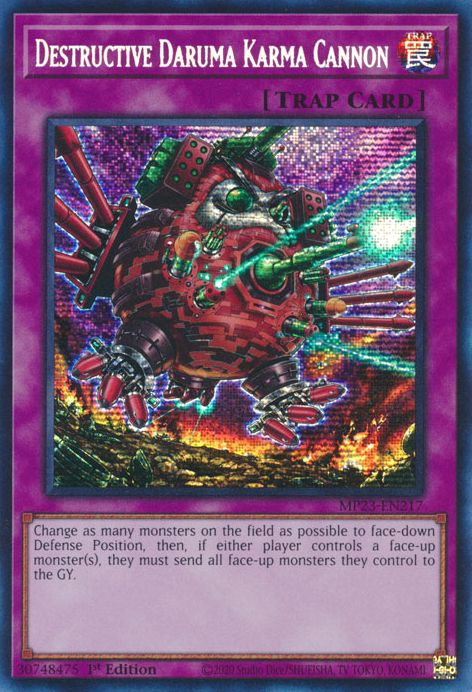 Destructive Daruma Karma Cannon [MP23-EN217] Prismatic Secret Rare | Pegasus Games WI