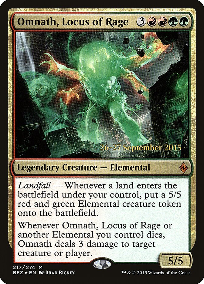 Omnath, Locus of Rage [Battle for Zendikar Prerelease Promos] | Pegasus Games WI