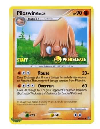 Piloswine (46/100) (Staff Prerelease Promo) [Nintendo: Black Star Promos] | Pegasus Games WI