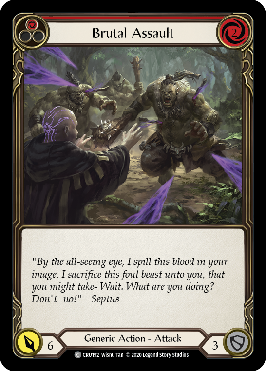 Brutal Assault (Red) [CRU192] 1st Edition Rainbow Foil | Pegasus Games WI