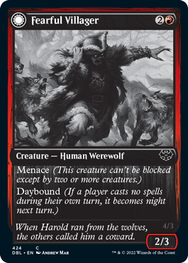 Fearful Villager // Fearsome Werewolf [Innistrad: Double Feature] | Pegasus Games WI