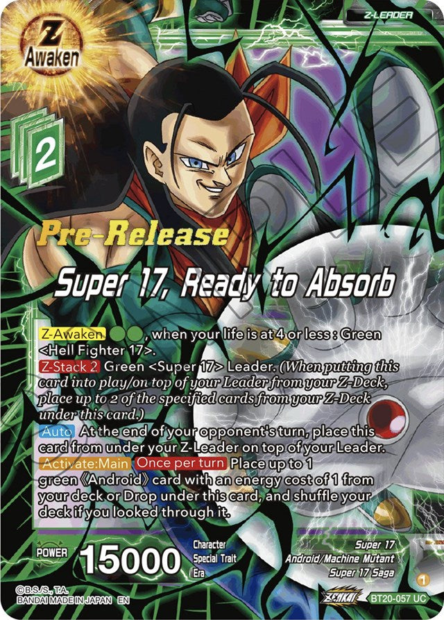 Super 17, Ready to Absorb (BT20-057) [Power Absorbed Prerelease Promos] | Pegasus Games WI