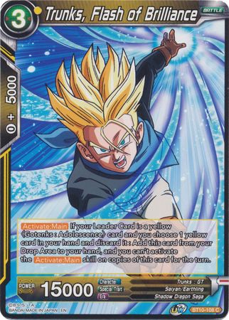 Trunks, Flash of Brilliance (BT10-108) [Rise of the Unison Warrior 2nd Edition] | Pegasus Games WI