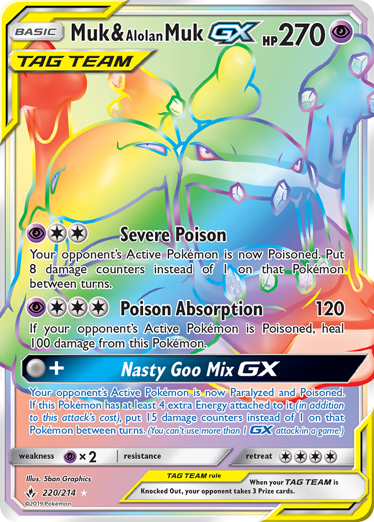 Muk & Alolan Muk GX (220/214) [Sun & Moon: Unbroken Bonds] | Pegasus Games WI