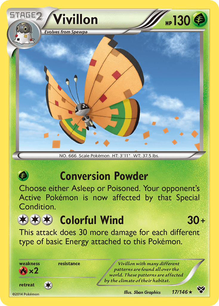 Vivillon (17/146) (High Plains Form/Orange Wings) [XY: Base Set] | Pegasus Games WI