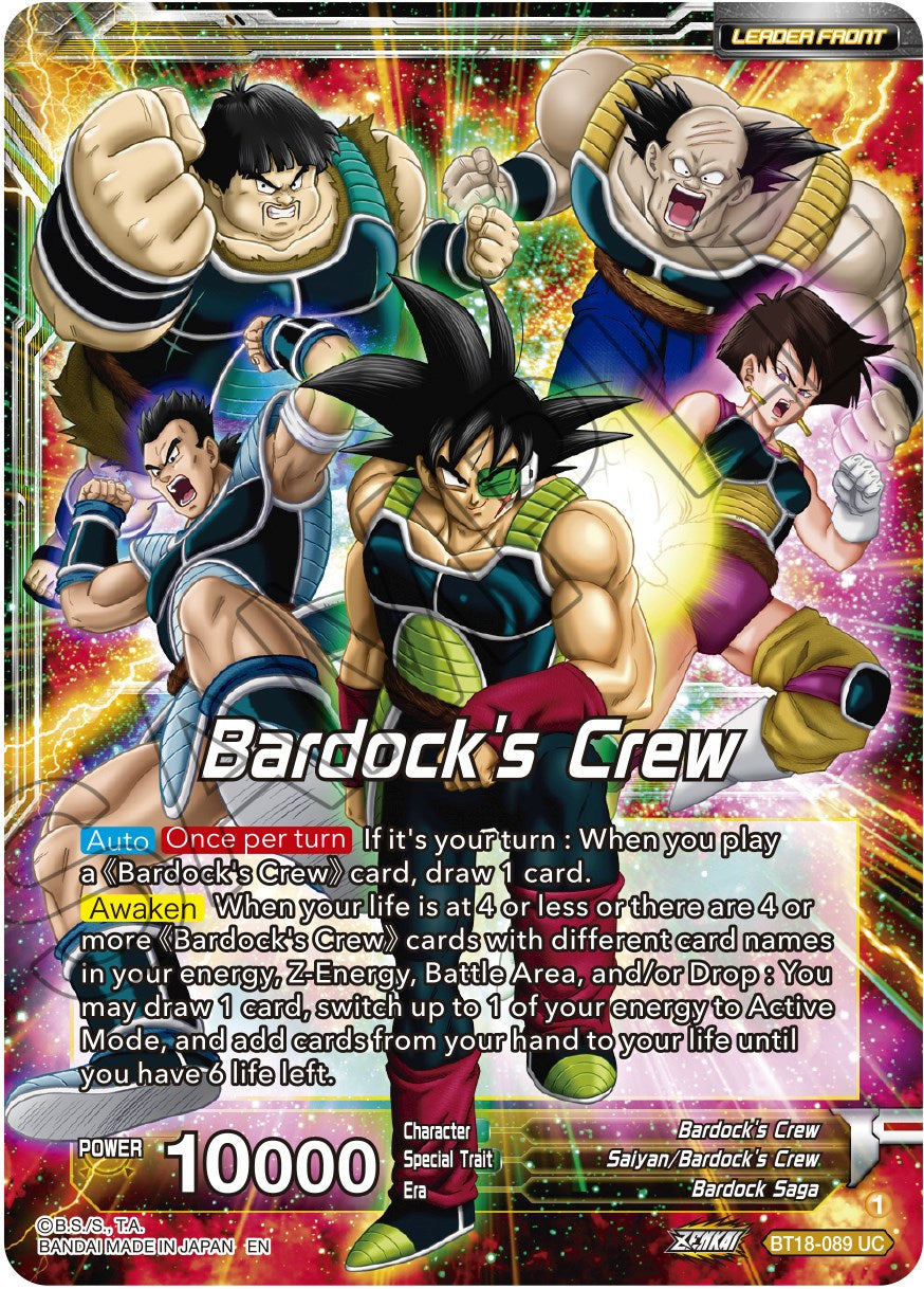 Bardock's Crew // Bardock, Inherited Will (BT18-089) [Dawn of the Z-Legends] | Pegasus Games WI