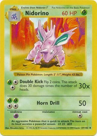 Nidorino (37/102) [Base Set Shadowless Unlimited] | Pegasus Games WI