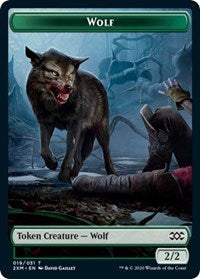 Wolf // Golem Double-Sided Token [Double Masters Tokens] | Pegasus Games WI