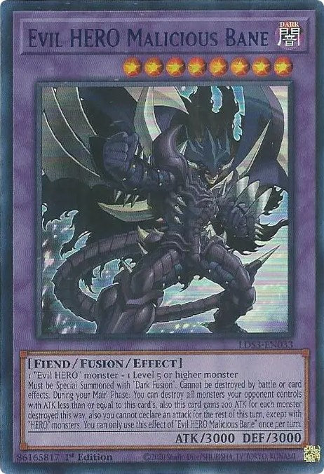 Evil HERO Malicious Bane (Blue) [LDS3-EN033] Ultra Rare | Pegasus Games WI