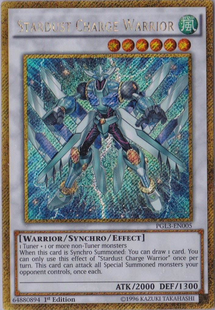 Stardust Charge Warrior [PGL3-EN005] Gold Secret Rare | Pegasus Games WI