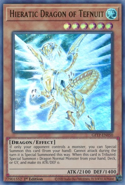 Hieratic Dragon of Tefnuit [GFTP-EN050] Ultra rare | Pegasus Games WI