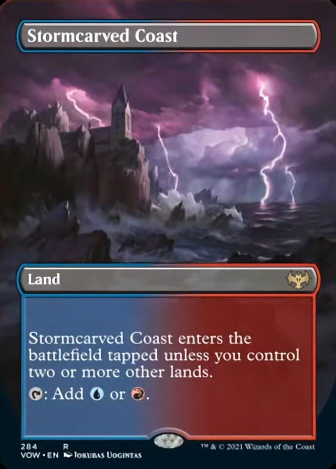 Stormcarved Coast (Borderless Alternate Art) [Innistrad: Crimson Vow] | Pegasus Games WI