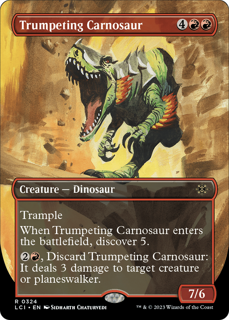 Trumpeting Carnosaur (Borderless) [The Lost Caverns of Ixalan] | Pegasus Games WI