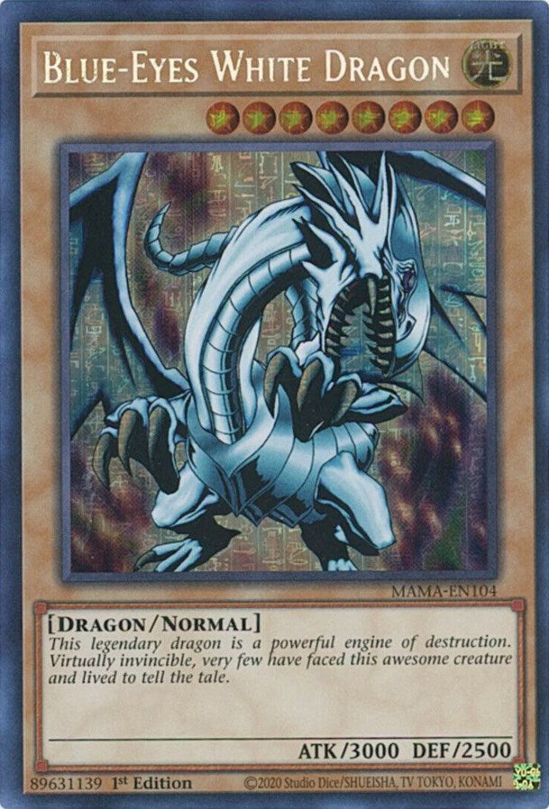 Blue-Eyes White Dragon [MAMA-EN104] Secret Pharaoh's Rare | Pegasus Games WI