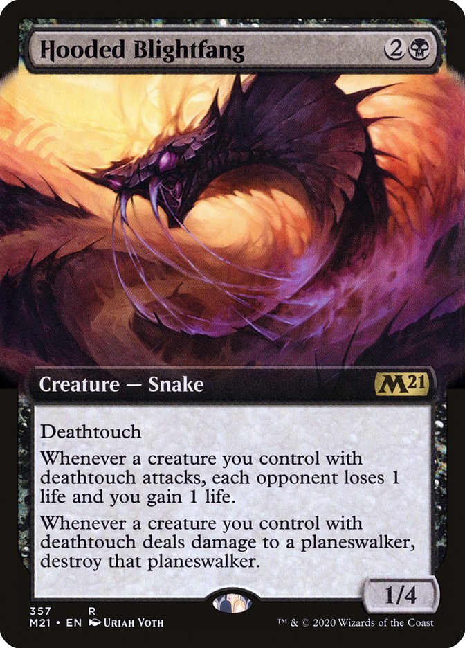 Hooded Blightfang (Extended Art) [Core Set 2021] | Pegasus Games WI