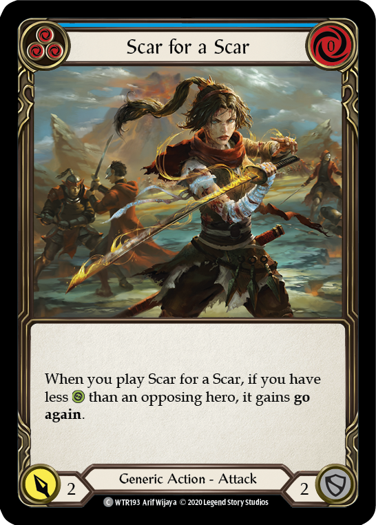 Scar for a Scar (Blue) [U-WTR193] (Welcome to Rathe Unlimited)  Unlimited Rainbow Foil | Pegasus Games WI