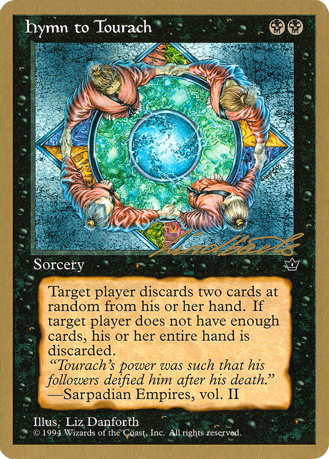 Hymn to Tourach (Circle) (Leon Lindback) [Pro Tour Collector Set] | Pegasus Games WI