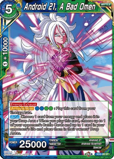 Android 21, A Bad Omen (Reprint) (XD2-08) [Battle Evolution Booster] | Pegasus Games WI