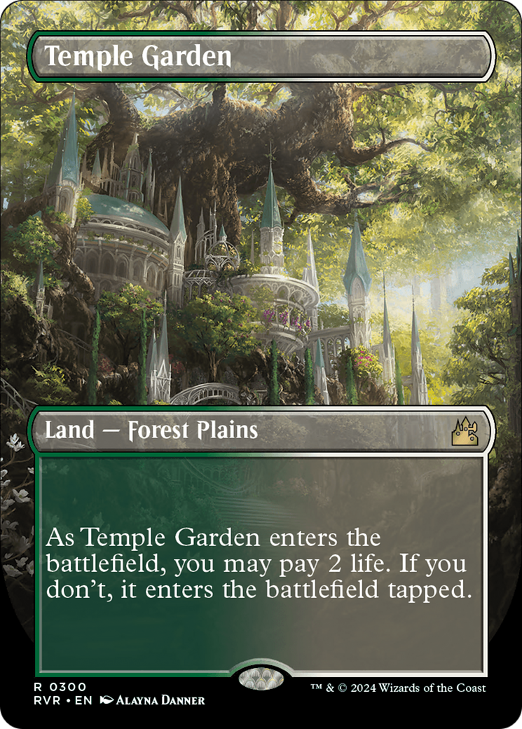 Temple Garden (Borderless) [Ravnica Remastered] | Pegasus Games WI
