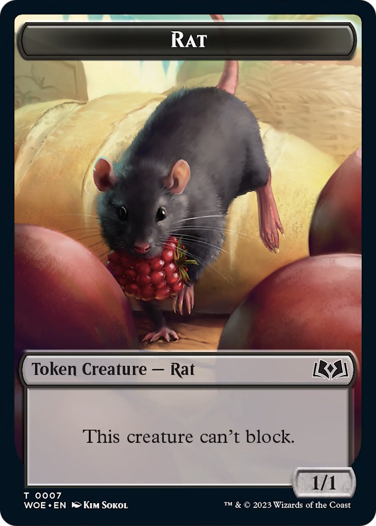 Rat // Food (0011) Double-Sided Token [Wilds of Eldraine Tokens] | Pegasus Games WI