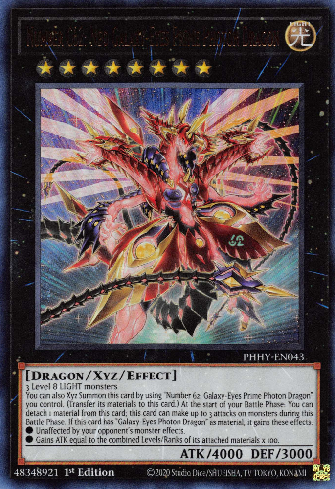 Number C62: Neo Galaxy-Eyes Prime Photon Dragon [PHHY-EN043] Ultra Rare | Pegasus Games WI
