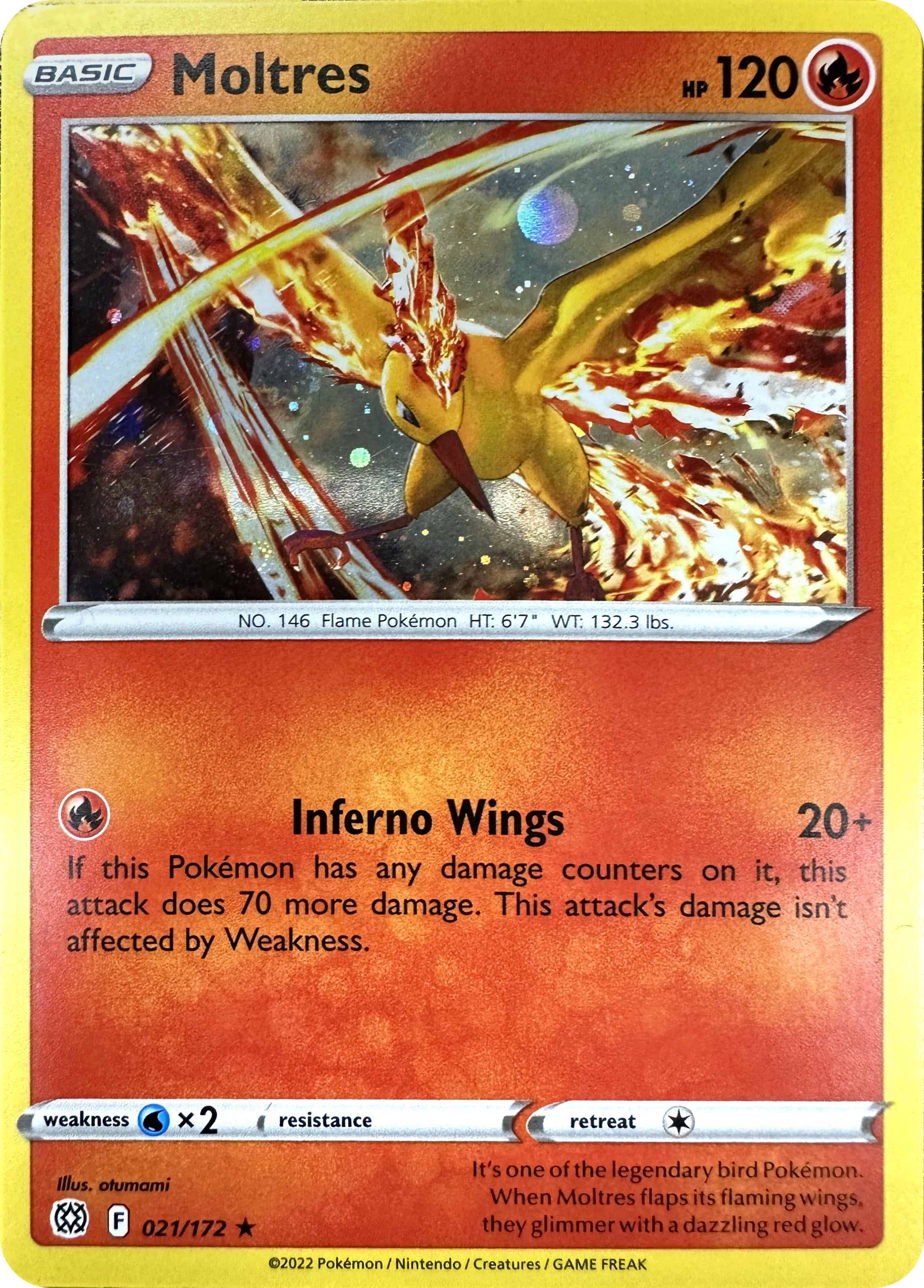 Moltres (021/172) (Cosmos Holo) [Sword & Shield: Brilliant Stars] | Pegasus Games WI