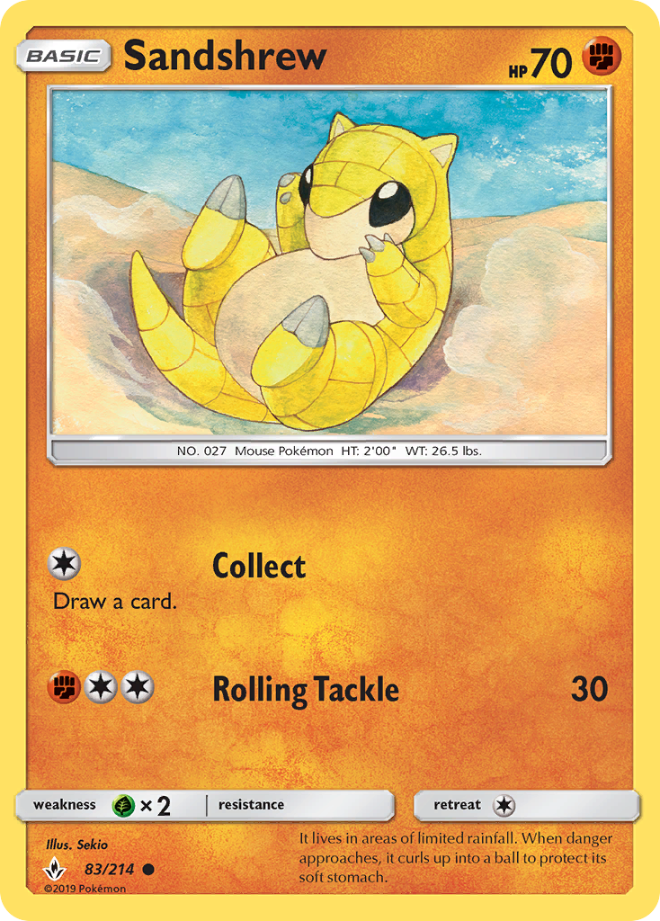 Sandshrew (83/214) [Sun & Moon: Unbroken Bonds] | Pegasus Games WI