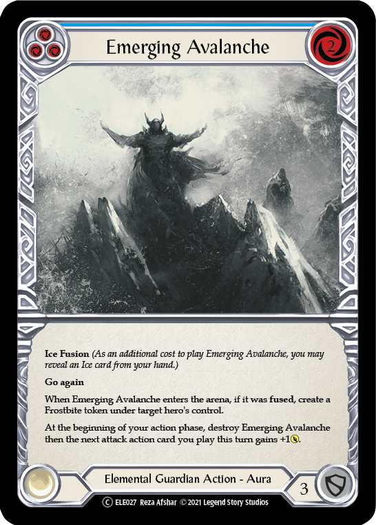 Emerging Avalanche (Blue) [U-ELE027] Unlimited Rainbow Foil | Pegasus Games WI