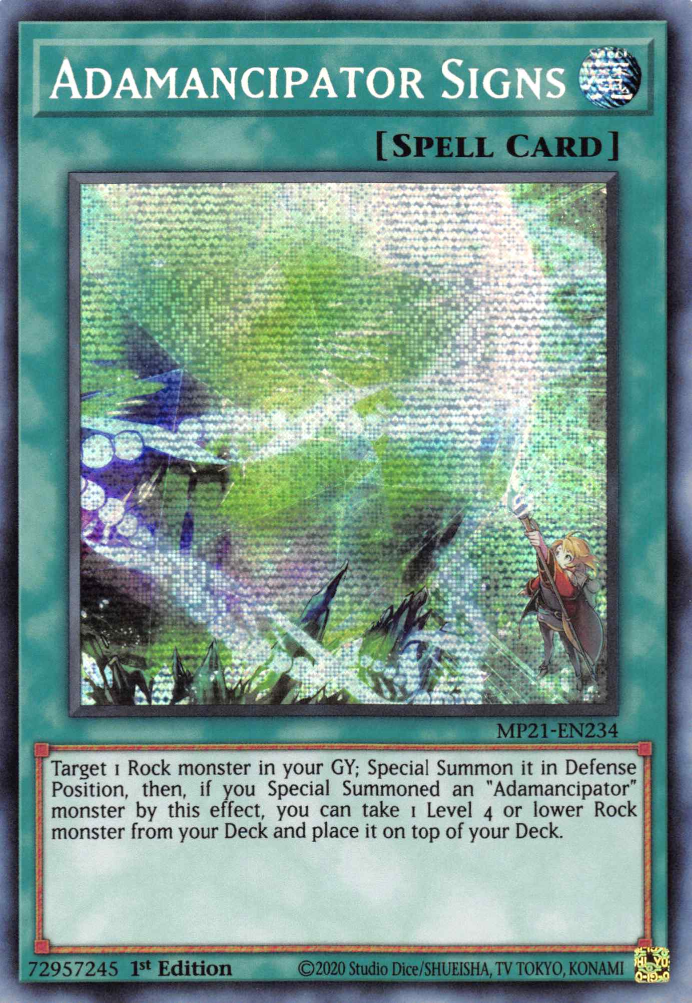 Adamancipator Signs [MP21-EN234] Prismatic Secret Rare | Pegasus Games WI